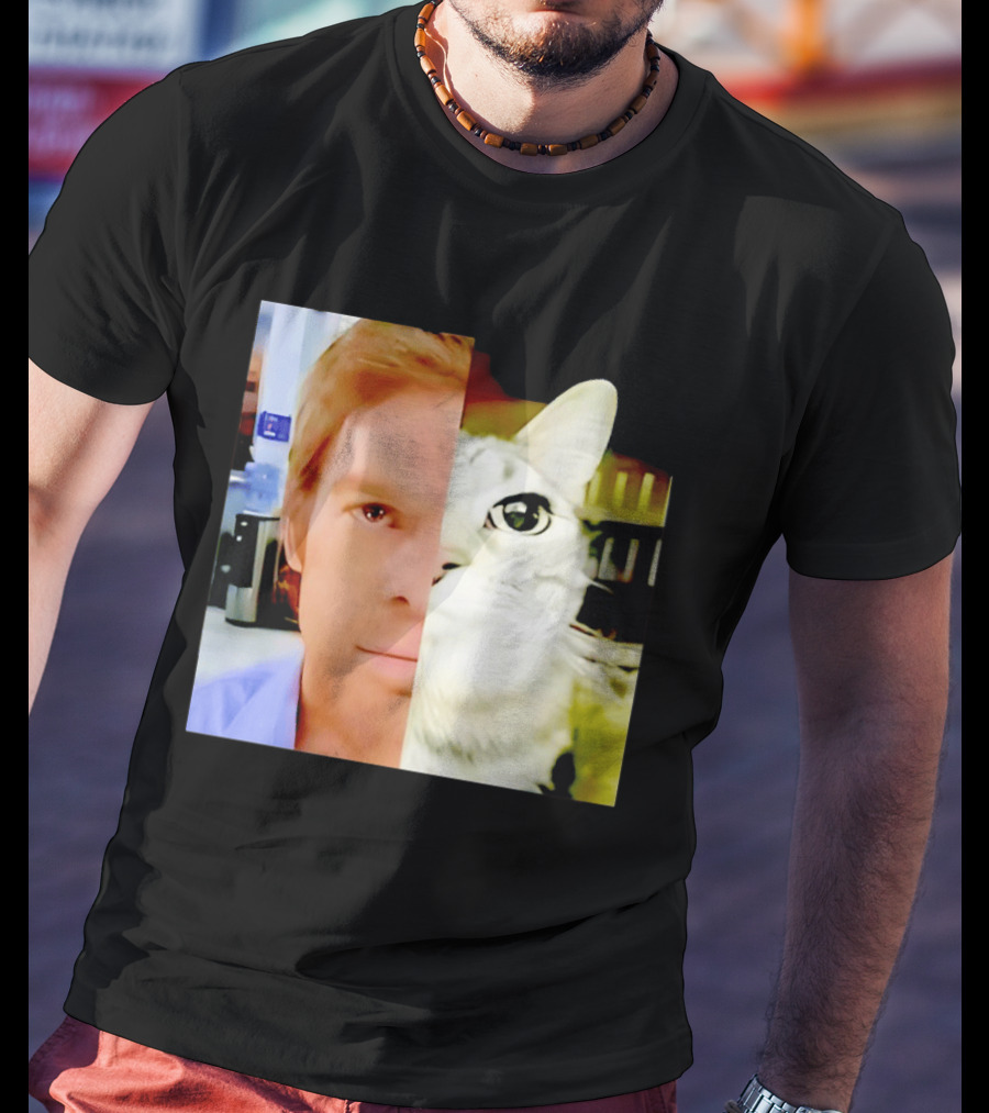 Dexter Morgan Cat Mashup Face Fusion T-Shirt