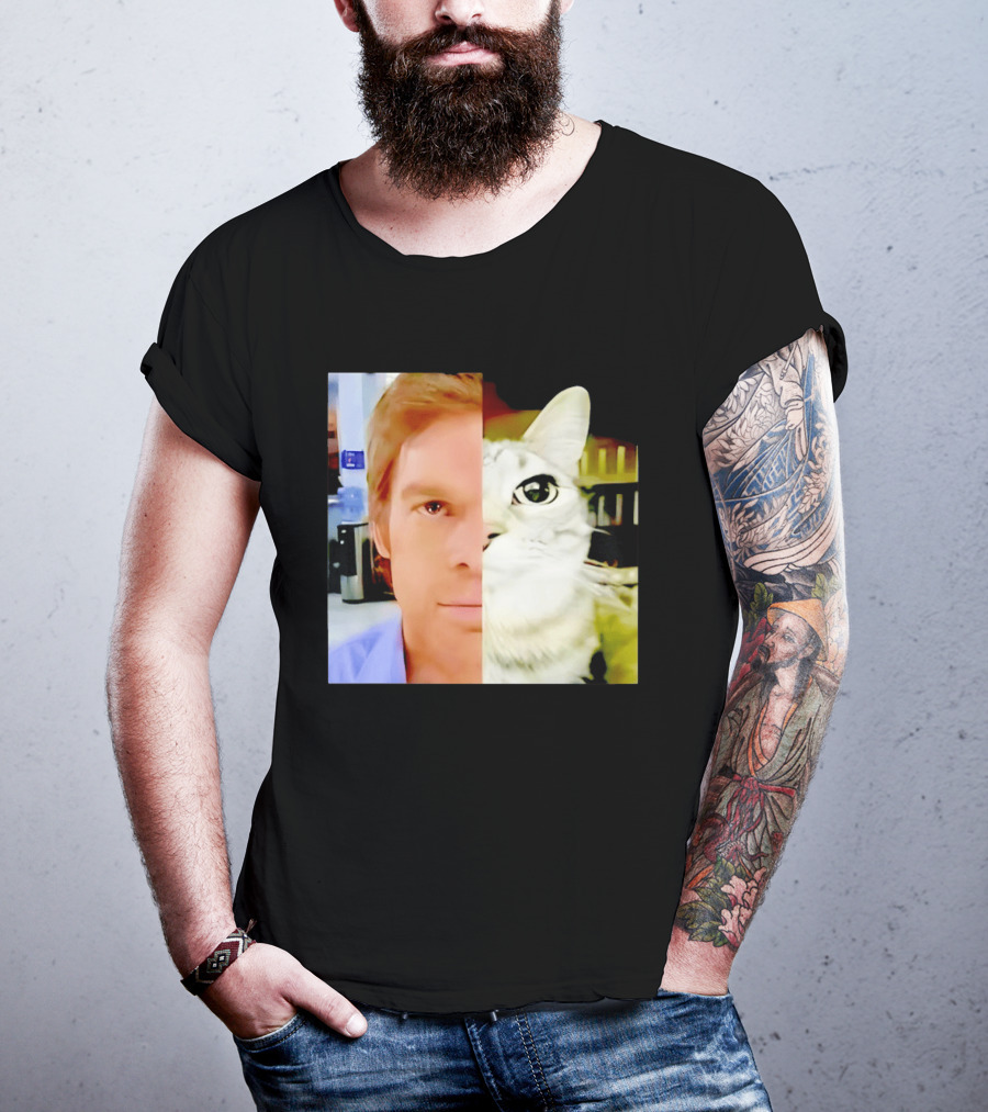 Dexter Morgan Cat Mashup Face Fusion T-Shirt
