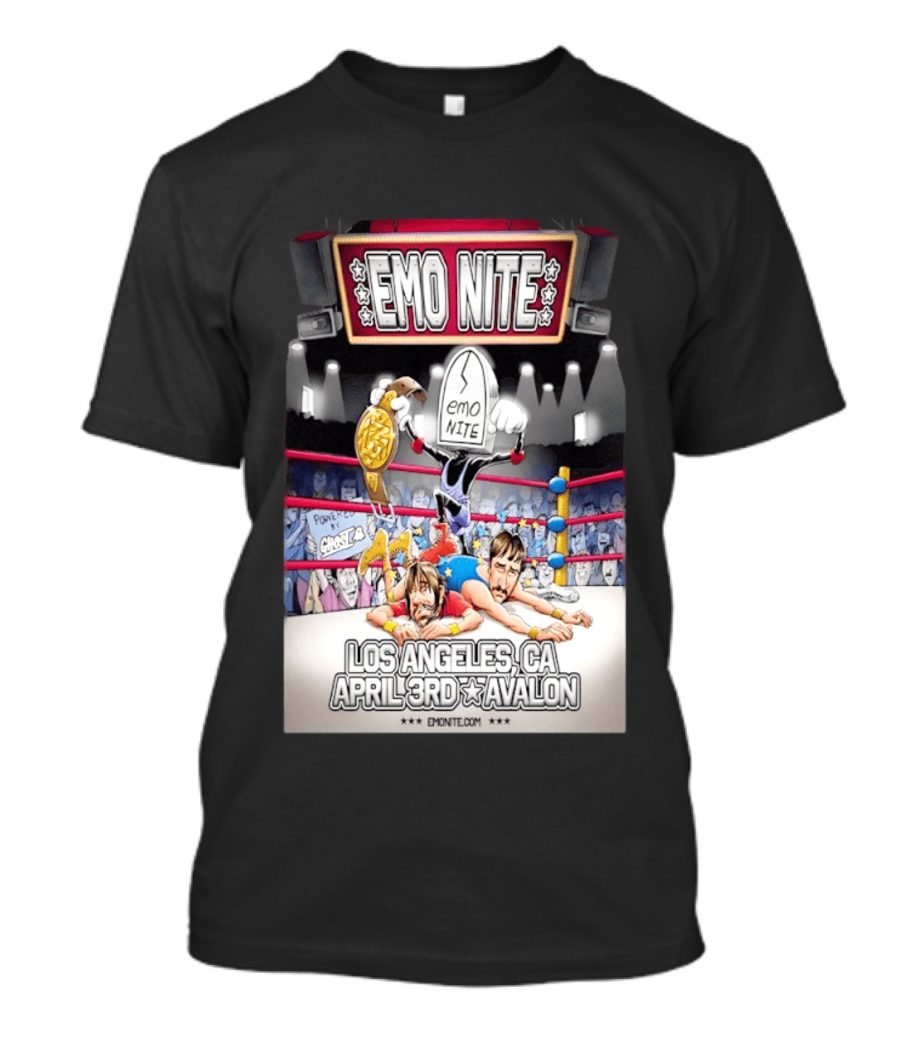 Emo Nite Los Angeles CA April 3rd Avalon Ghost Wrestling Show T-Shirt
