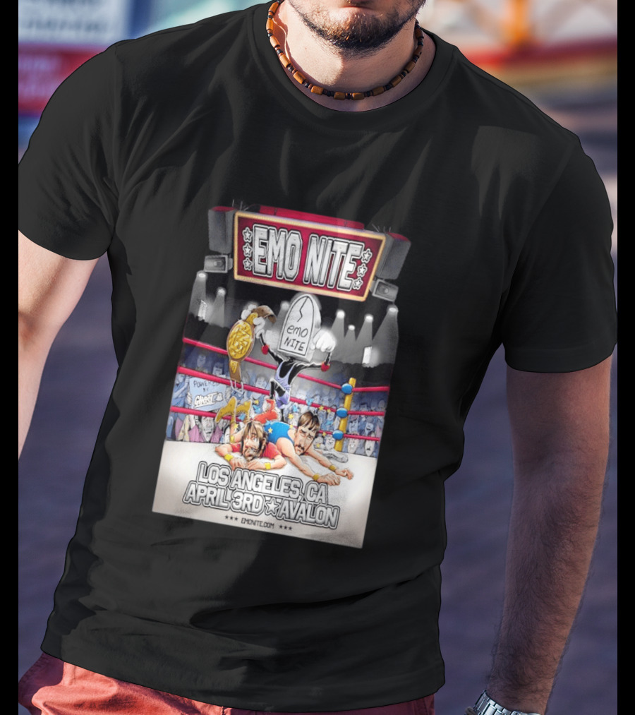 Emo Nite Los Angeles CA April 3rd Avalon Ghost Wrestling Show T-Shirt