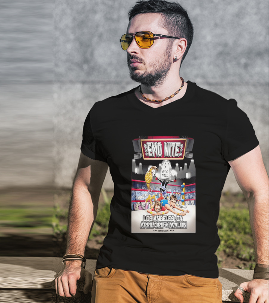 Emo Nite Los Angeles CA April 3rd Avalon Ghost Wrestling Show T-Shirt