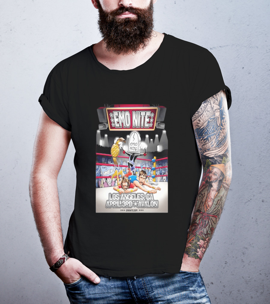 Emo Nite Los Angeles CA April 3rd Avalon Ghost Wrestling Show T-Shirt
