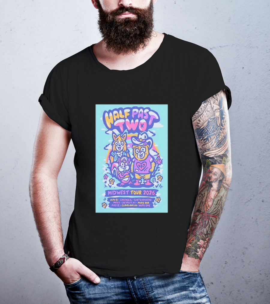 Half Past Two Midwest Tour 2026 Chicago Detroit Cleveland Dates T-Shirt