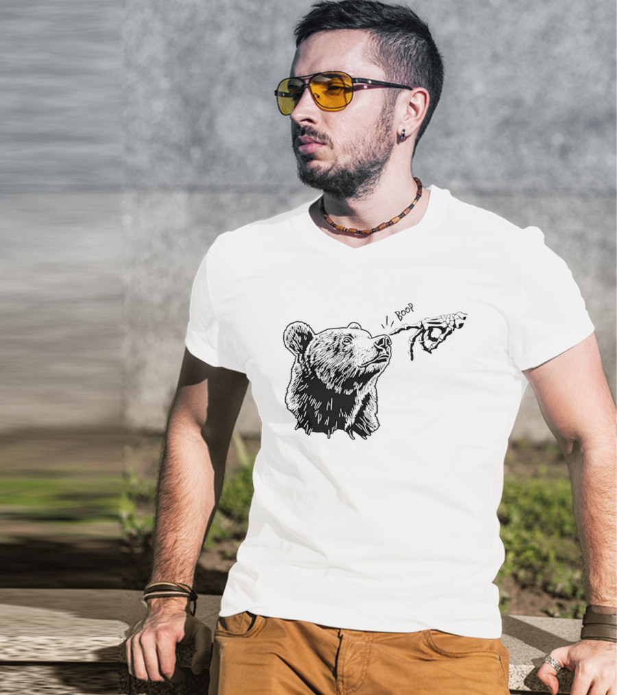 Boop The Bear Meme Black Grizzly Carrot Sketch T-Shirt