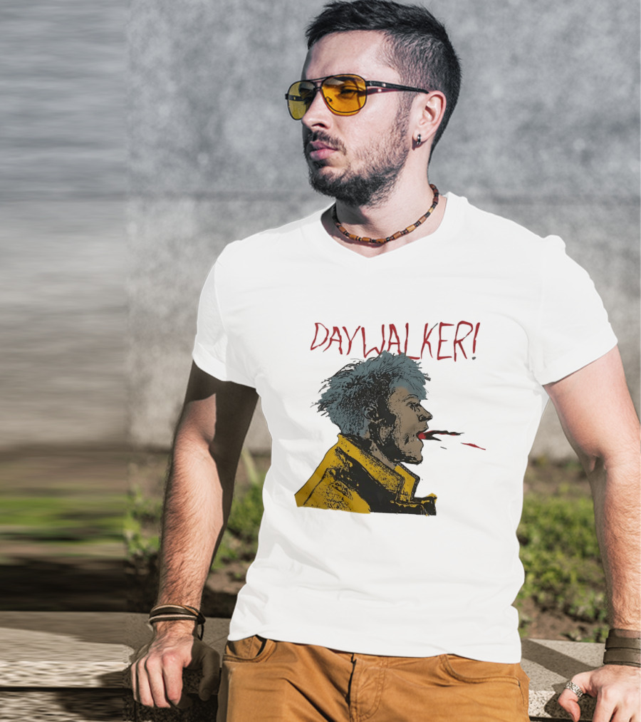 Machine Gun Kelly Daywalker Illustration With Character And Yellow Jacket T-Shirt