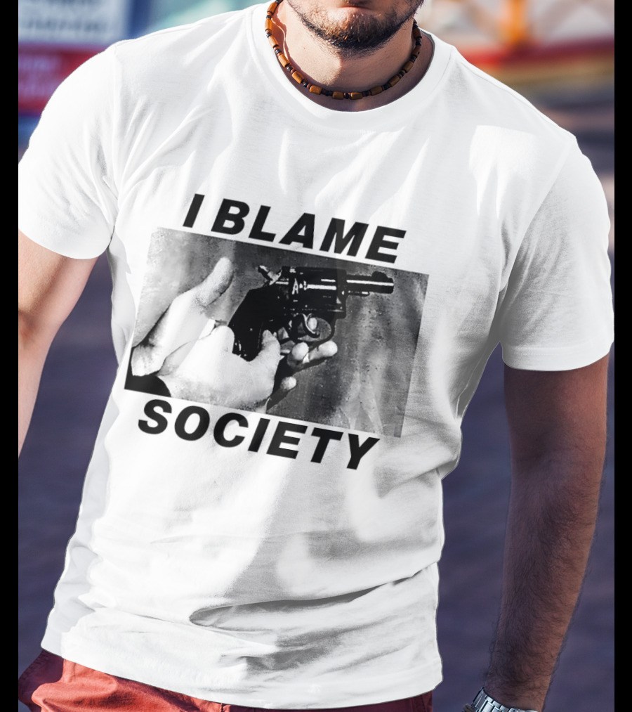 I Blame Society Raised Middle Finger Attitude T-Shirt