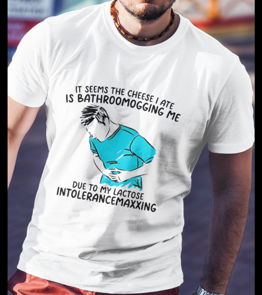 It Seems The Cheese I Ate Is Bathroomogging Me Due To My Lactose Intolerance Maxxing T-Shirt