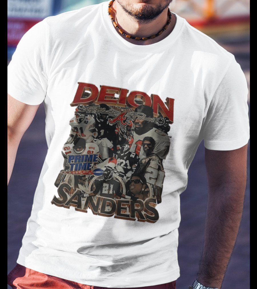Deion Sanders Prime Time Atlanta Falcons Football 21 T-Shirt