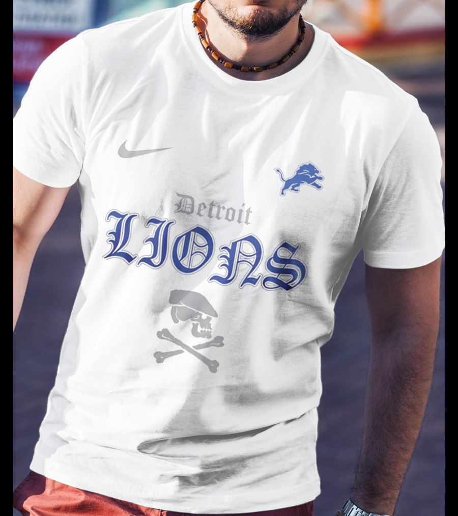 Detroit Lions Nike Dropkick Murphys Skull Collaboration Fan Gear T-Shirt