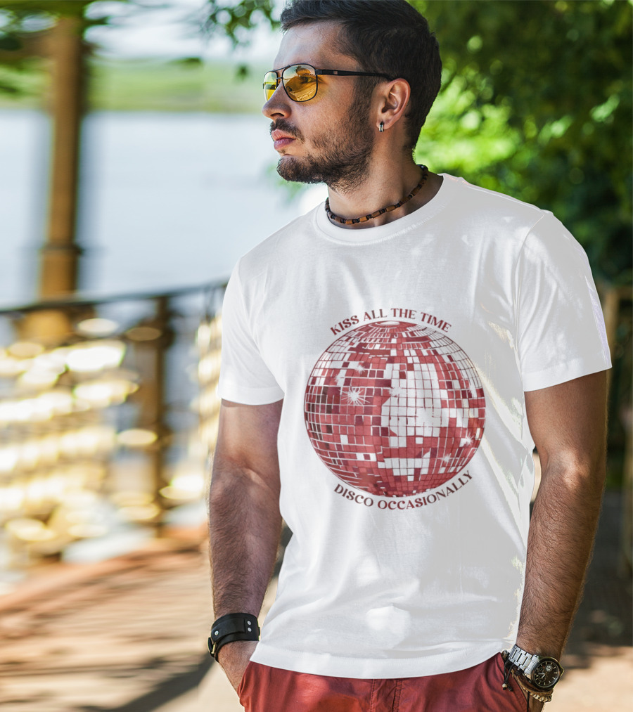 Kiss All The Time Disco Occasionally Disco Ball Bella T-Shirt