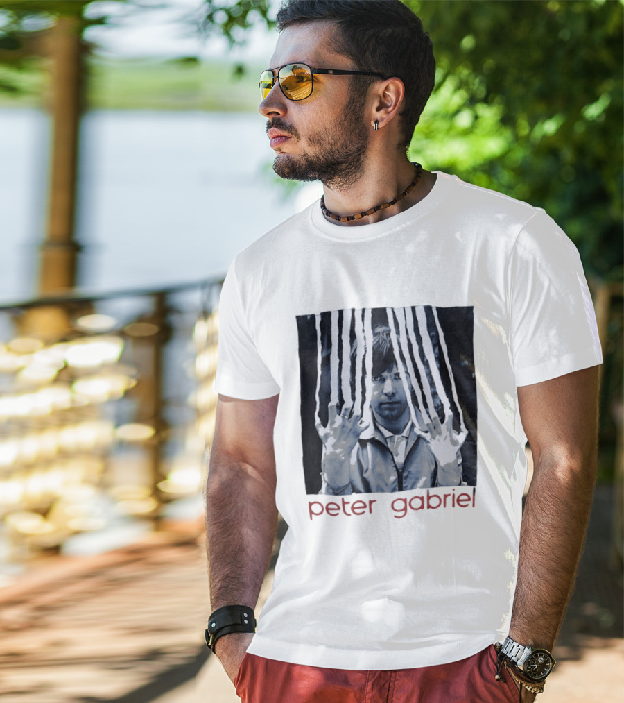 Peter Gabriel Iconic Image With Torn Lines T-Shirt