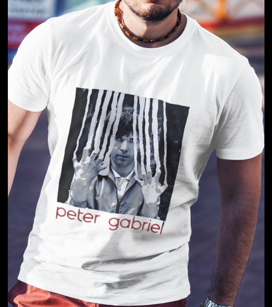 Peter Gabriel Iconic Image With Torn Lines T-Shirt
