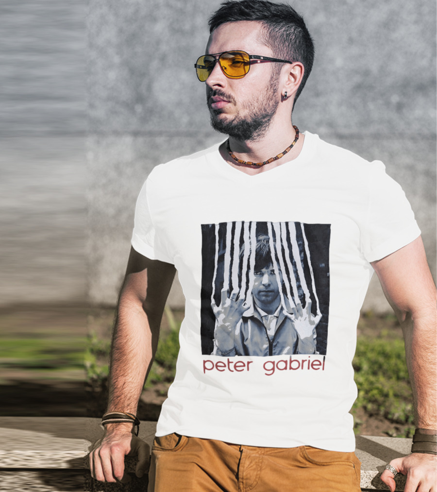 Peter Gabriel Iconic Image With Torn Lines T-Shirt