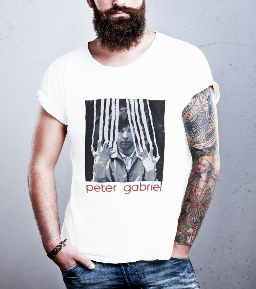 Peter Gabriel Iconic Image With Torn Lines T-Shirt