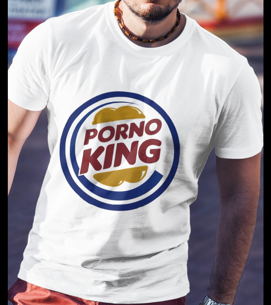 Porno King Burger King Logo Parody Humorous T-Shirt
