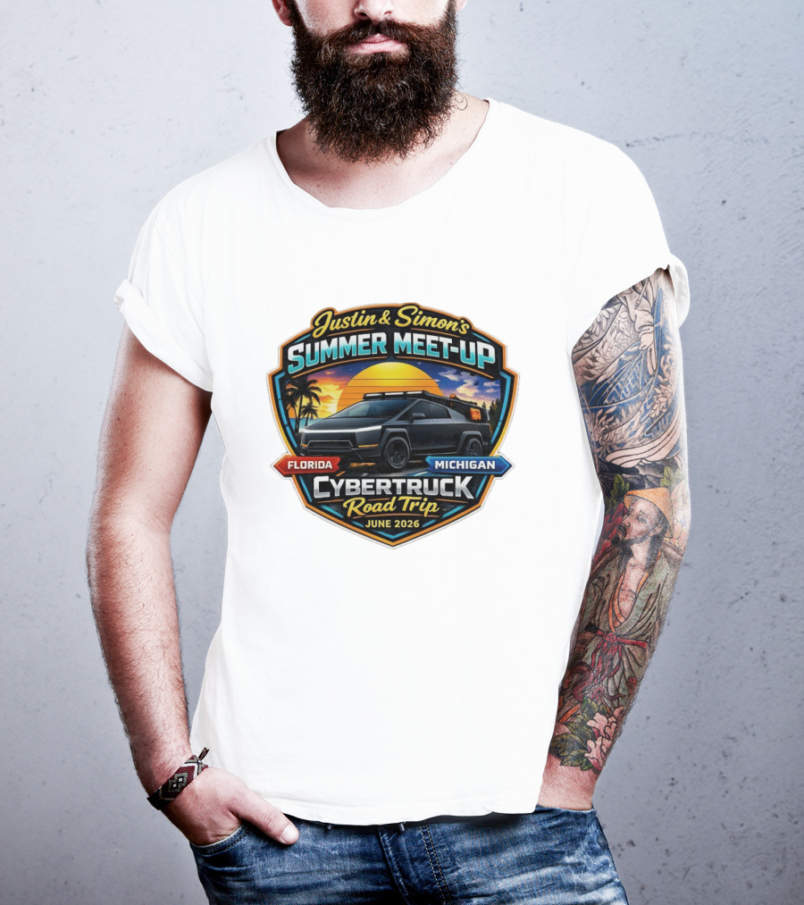 Justin And Simon's Summer Meet Up Cybertruck Road Trip Florida Michigan June 2026 T-Shirt