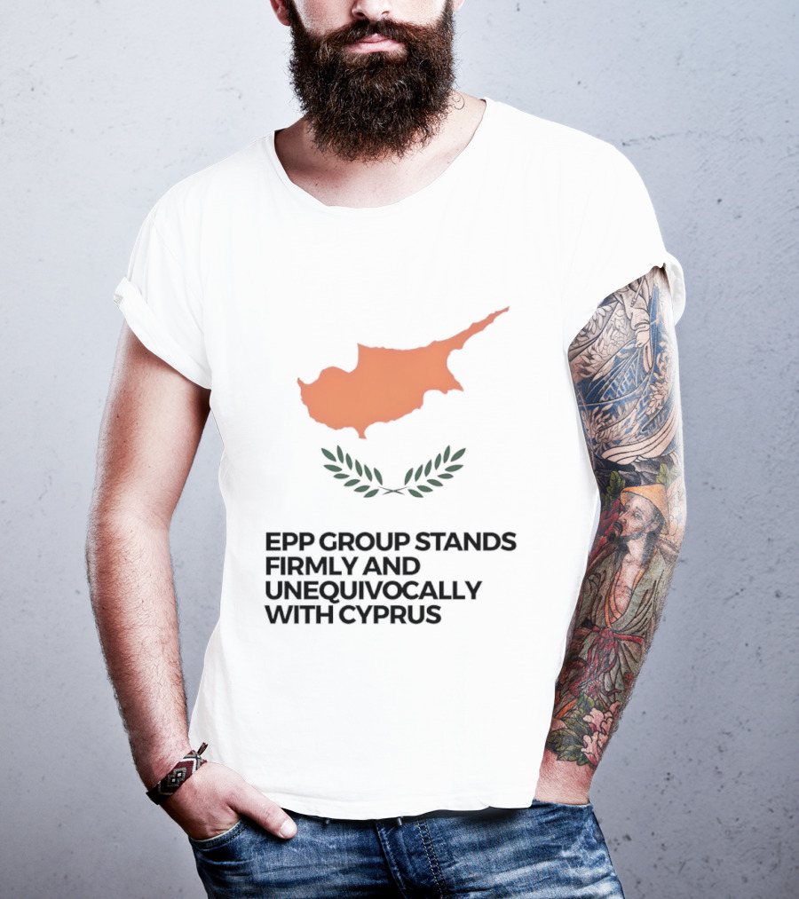 EPP Group Stands Firmly And Unequivocally With Cyprus Map Laurel Wreath T-Shirt