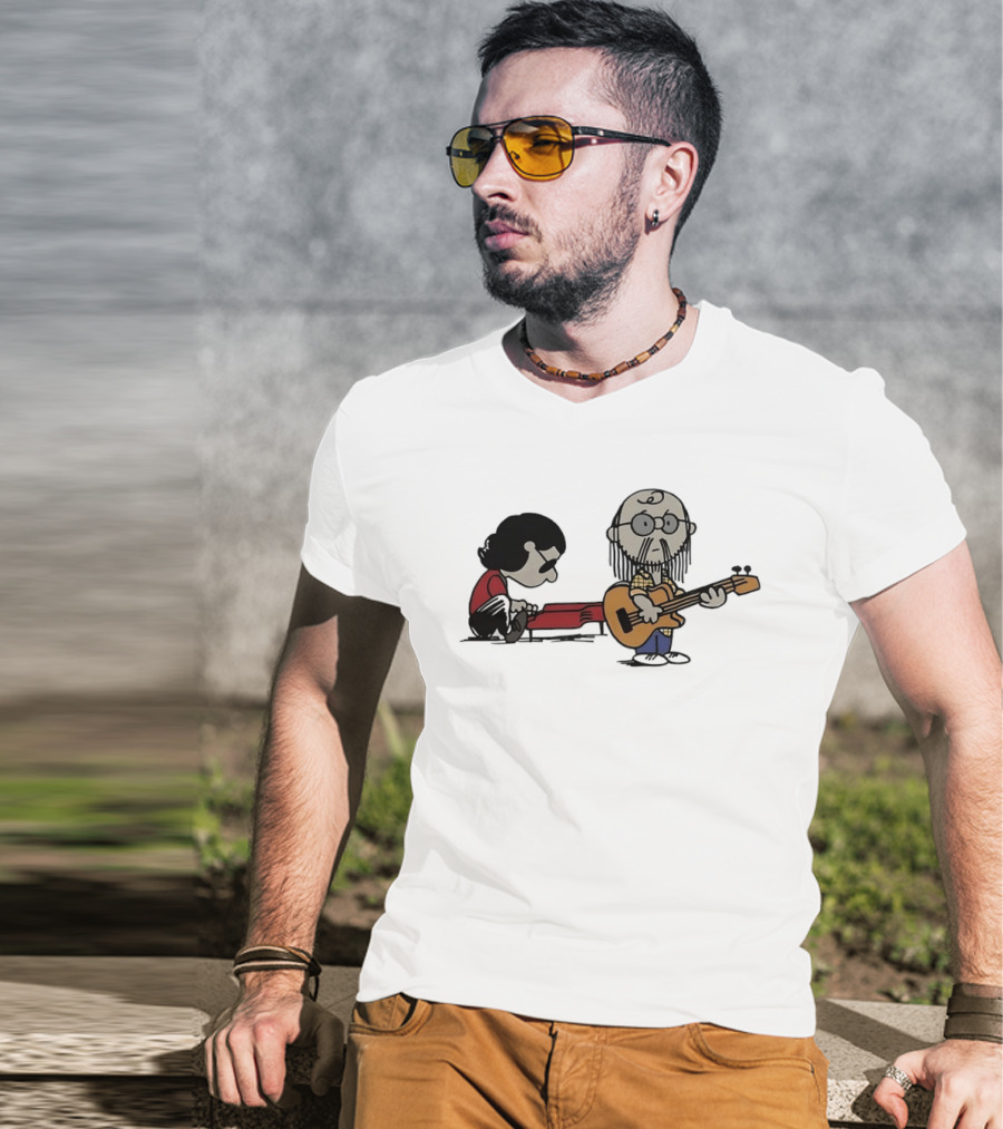 Steely Dan Musician Cartoon Crossover With Peanuts Characters Charlie Brown T-Shirt