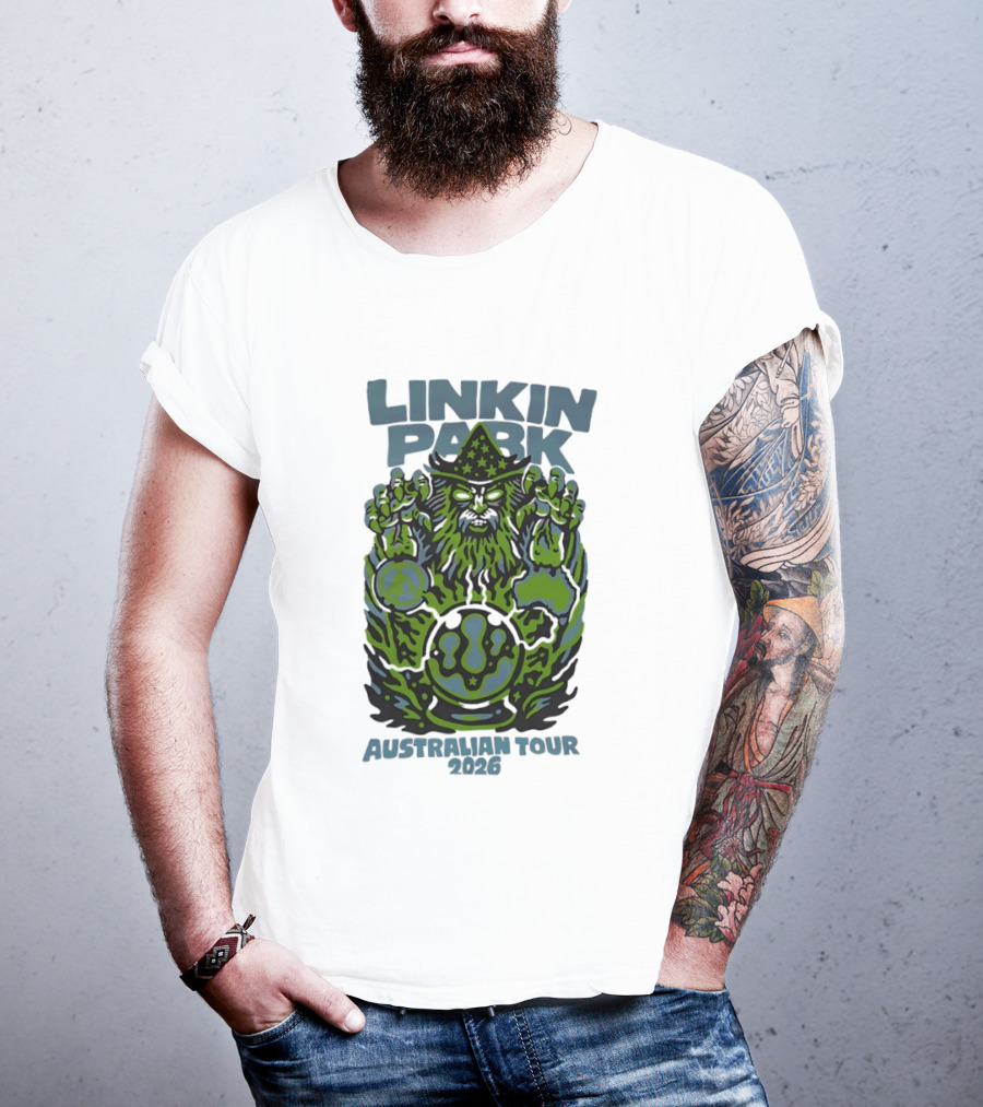 Linkin Park Australian Tour 2026 Wizard And Crystal Ball T-Shirt