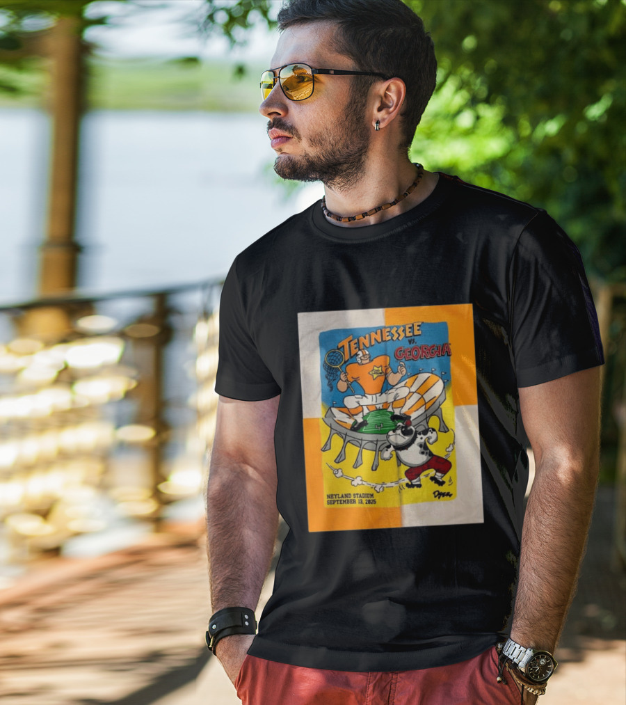 Tennessee Vs Georgia Neyland Stadium September 13 2025 Cartoon Bulldogs Volunteers T-Shirt