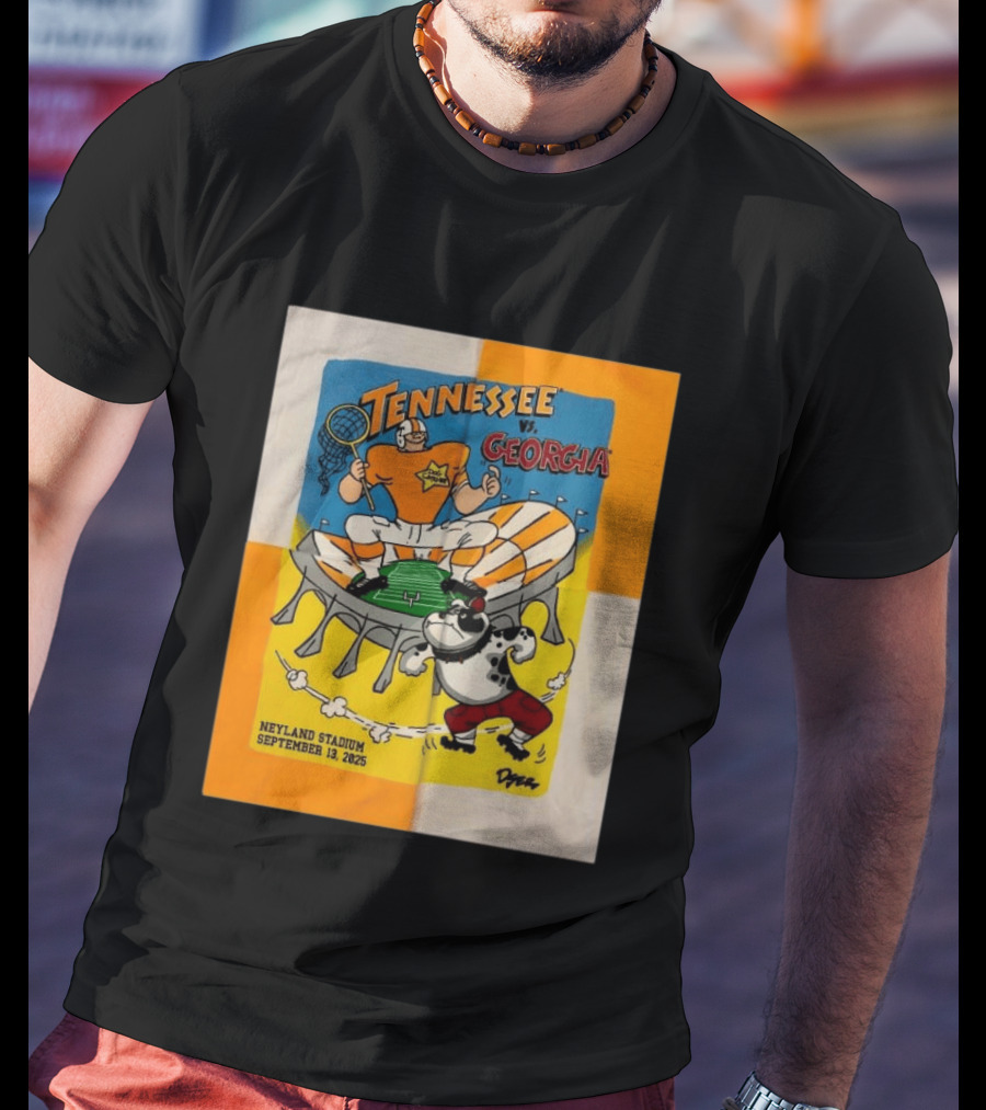 Tennessee Vs Georgia Neyland Stadium September 13 2025 Cartoon Bulldogs Volunteers T-Shirt