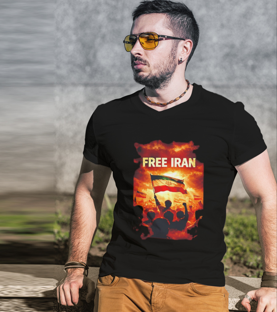 Free Iran Flag Protest Human Rights Solidarity T-Shirt