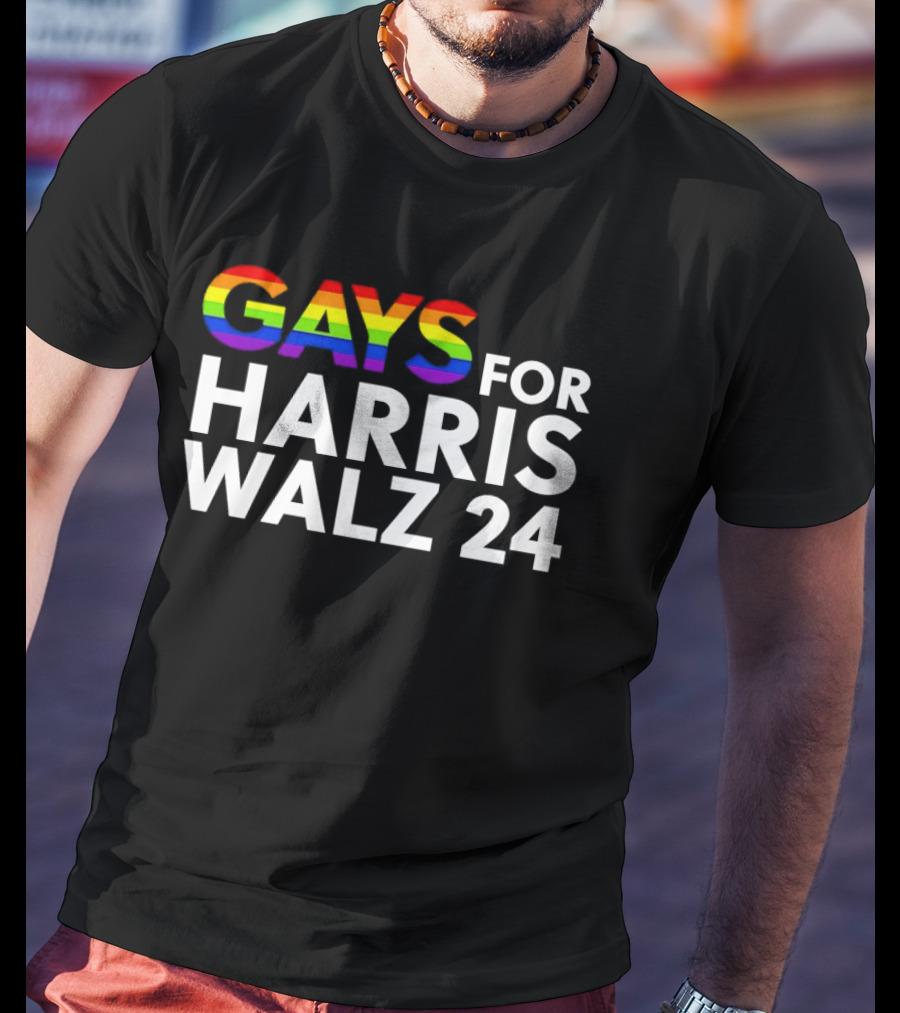 Gays For Harris Walz 24 LGBT Rainbow Pride T-Shirt