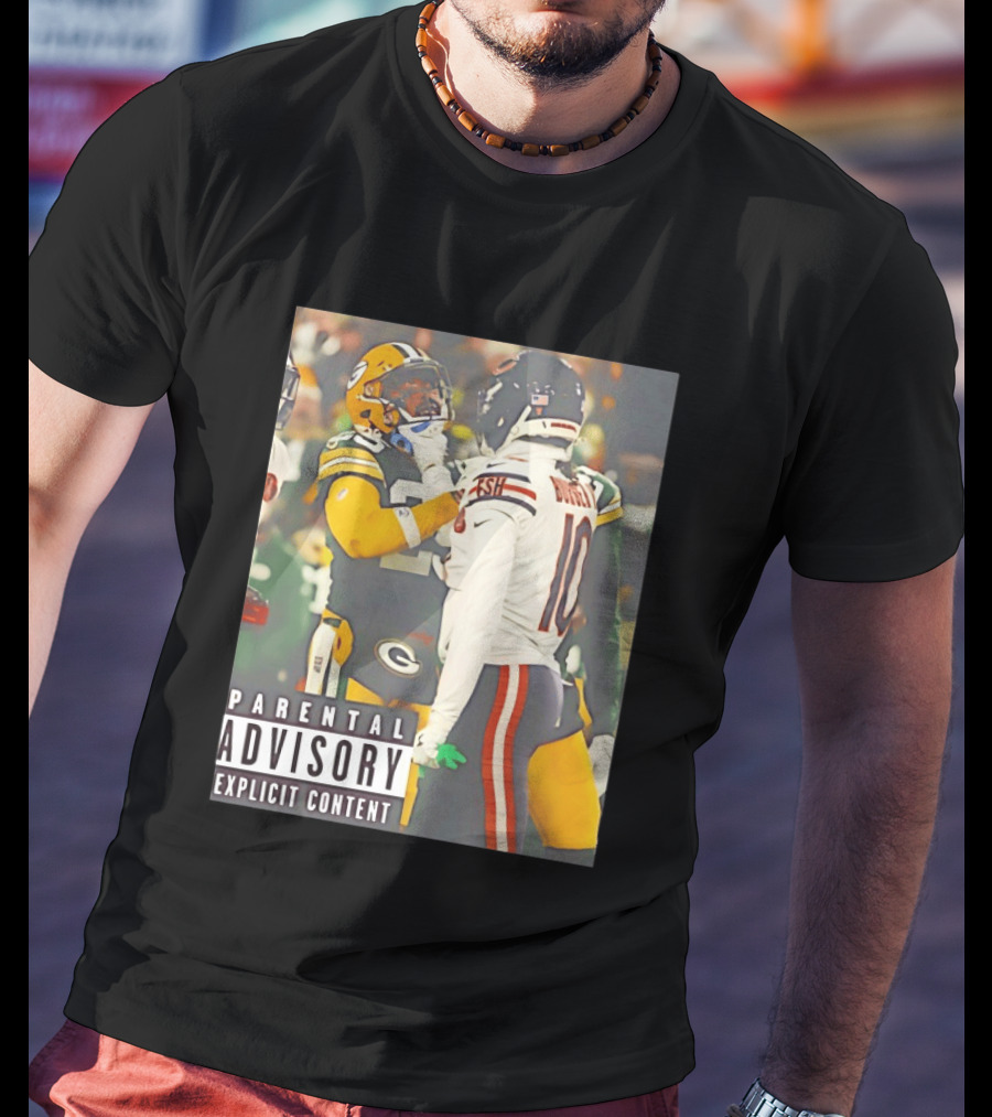 Green Bay Packers Vs Chicago Bears Rivalry Parental Advisory Explicit Content T-Shirt