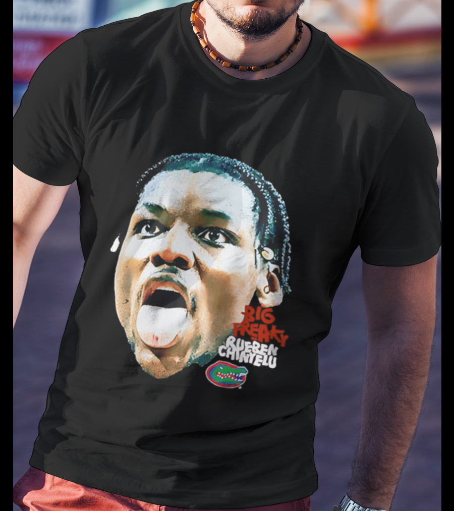 Rueben Chinyelu Big Freak Florida Basketball Game Face NCAA Gators T-Shirt