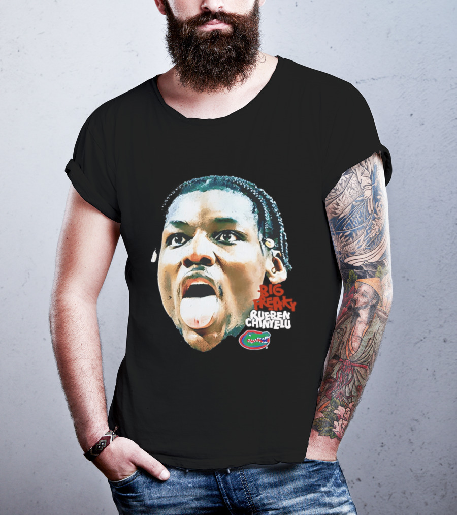 Rueben Chinyelu Big Freak Florida Basketball Game Face NCAA Gators T-Shirt