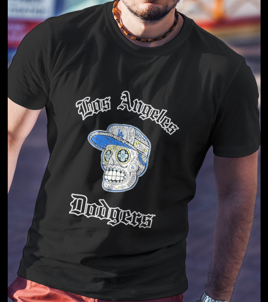 Los Angeles Dodgers Sugar Skull LA Cap T-Shirt