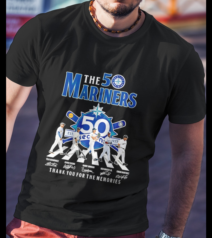 The Mariners 50th Anniversary 1977 2026 Iconic Players Thank You For The Memories T-Shirt