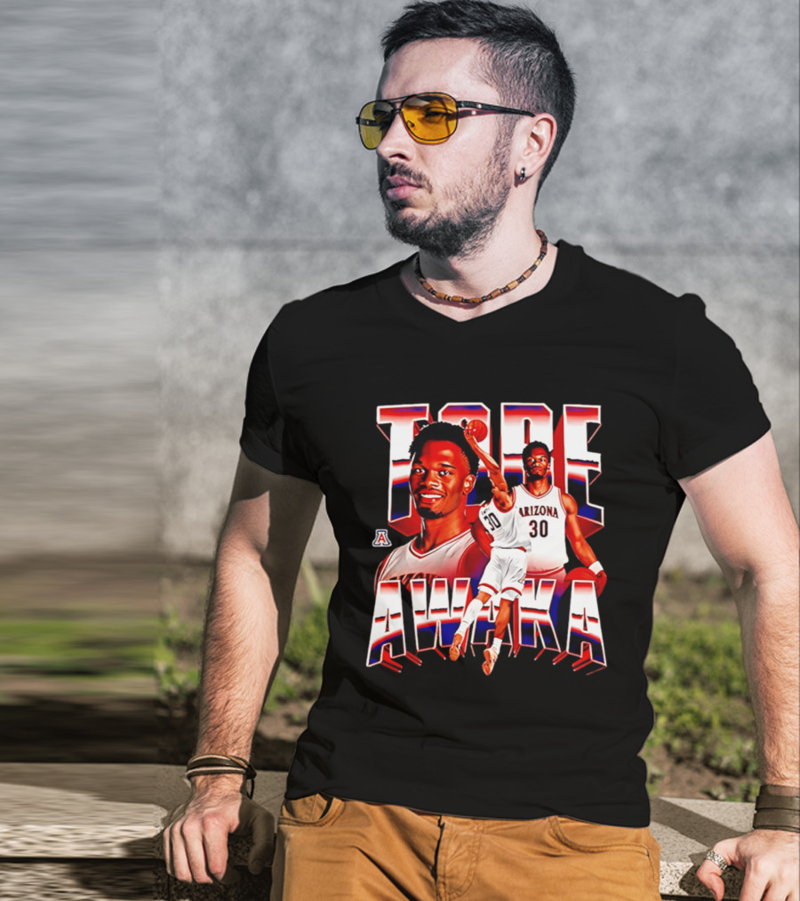 Tobe Awaka Arizona Wildcats Basketball 30 NCAA Player Collage T-Shirt