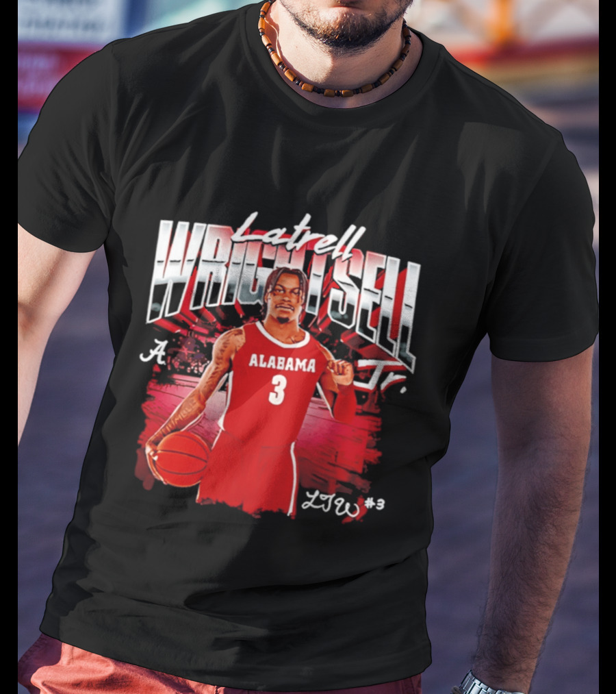 Latrell Wrightsell Jr Alabama Basketball 3 NCAA '26 Alabama T-Shirt