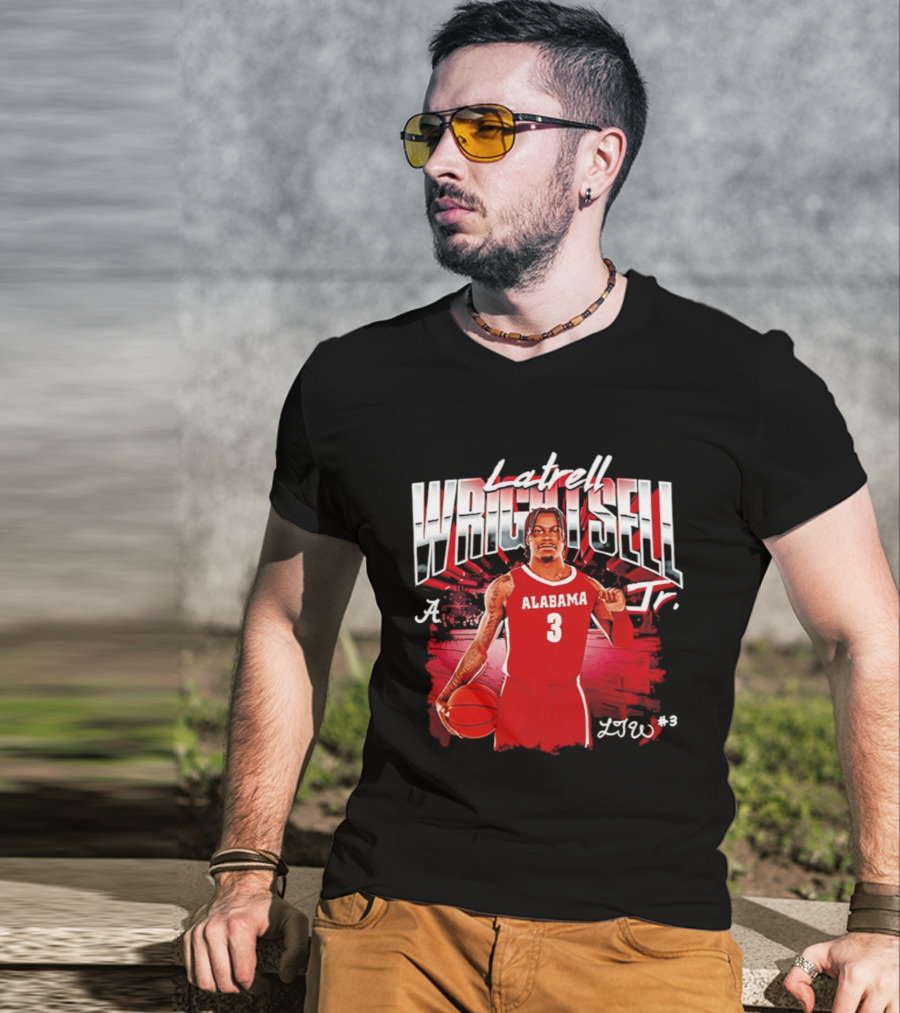 Latrell Wrightsell Jr Alabama Basketball 3 NCAA '26 Alabama T-Shirt
