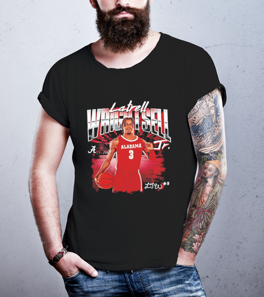 Latrell Wrightsell Jr Alabama Basketball 3 NCAA '26 Alabama T-Shirt