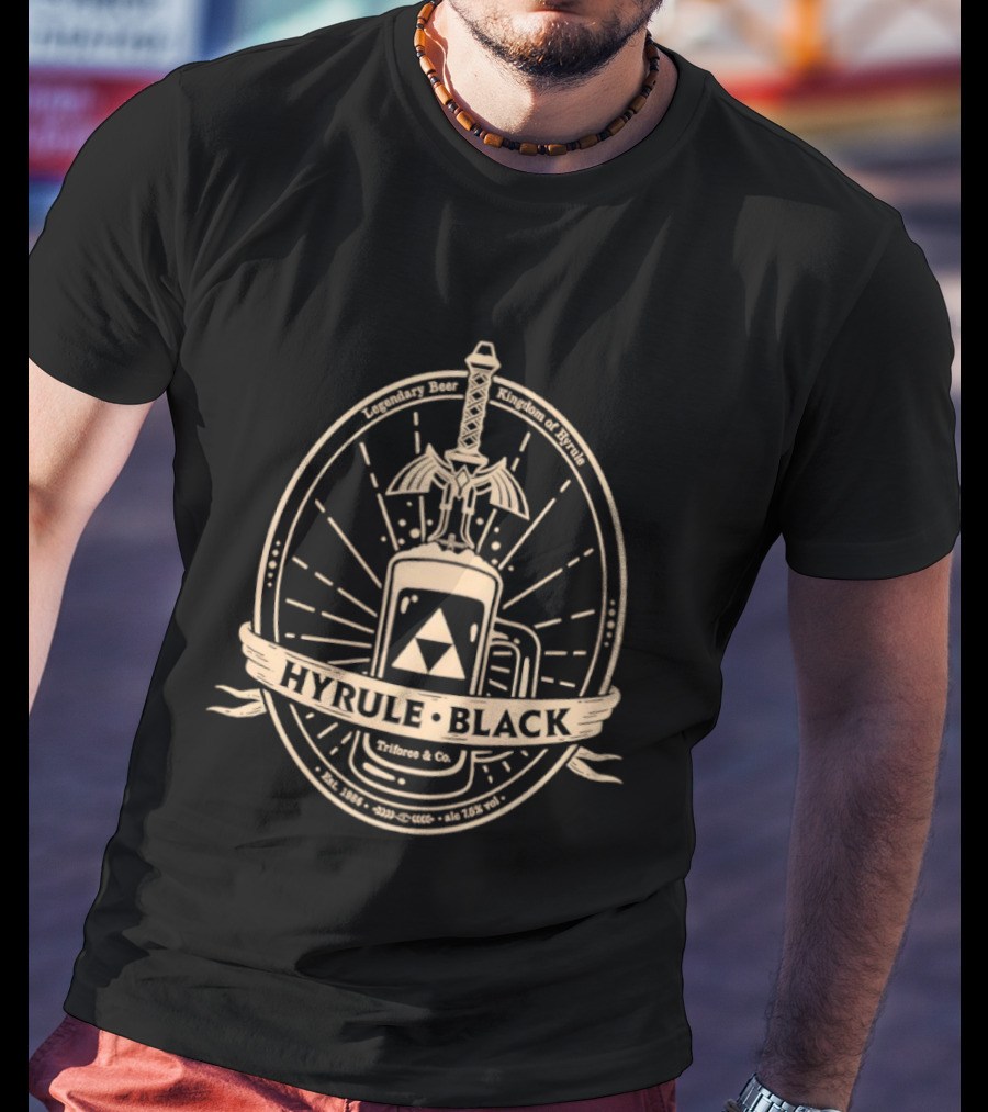 Legendary Beer Kingdom Of Hyrule Hyrule Black The Legend Of Zelda Est 1986 Triforce Sword T-Shirt