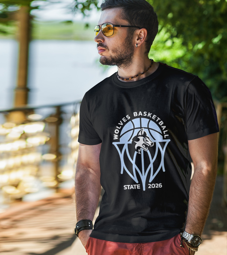 Wolves Basketball State 2026 Wolf T-Shirt