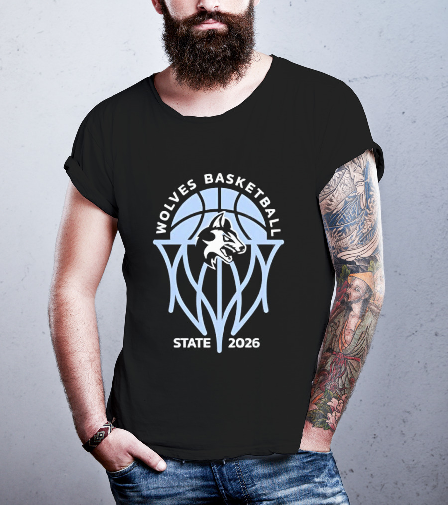 Wolves Basketball State 2026 Wolf T-Shirt