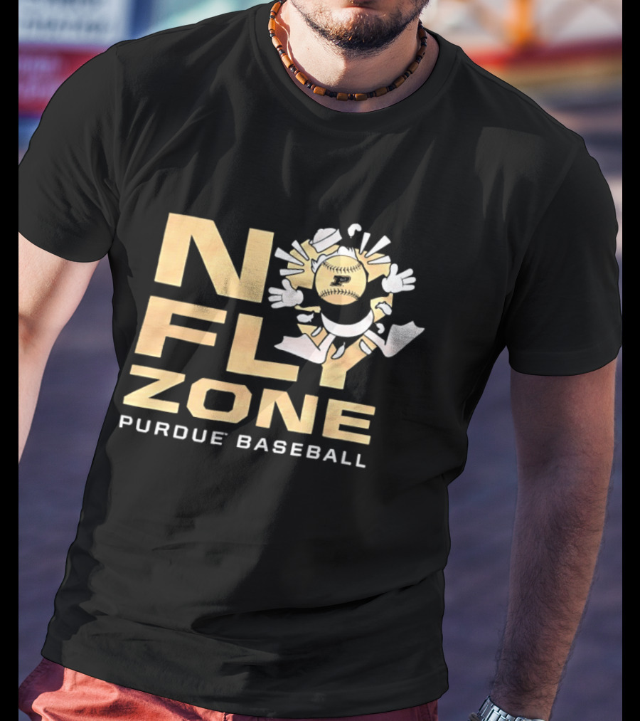 No Fly Zone Purdue Baseball Blocked Baseball F Catch T-Shirt
