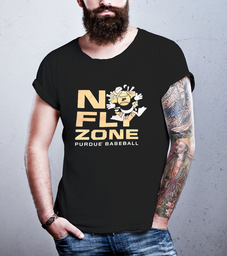 No Fly Zone Purdue Baseball Blocked Baseball F Catch T-Shirt