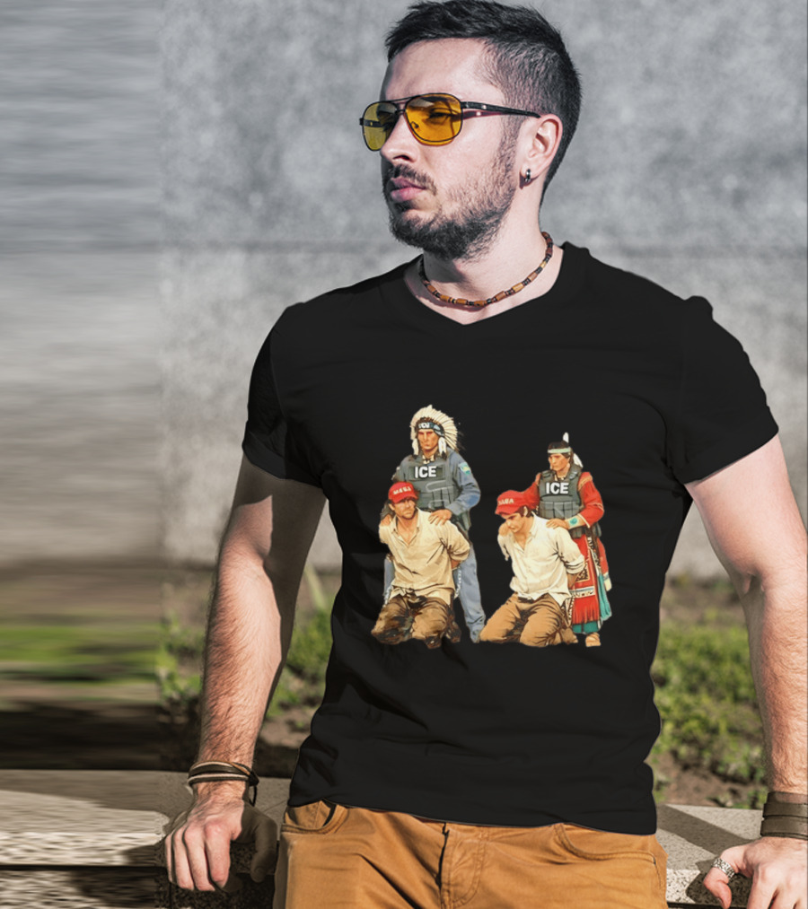 Anti ICE Native Police MAGA Mana T-Shirt