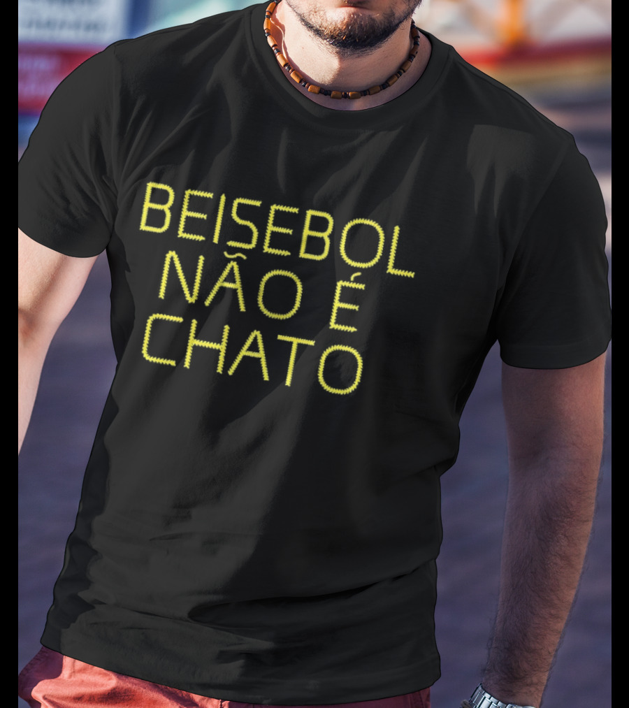 Beisbol Não É Chato Yellow Text Fan T-Shirt