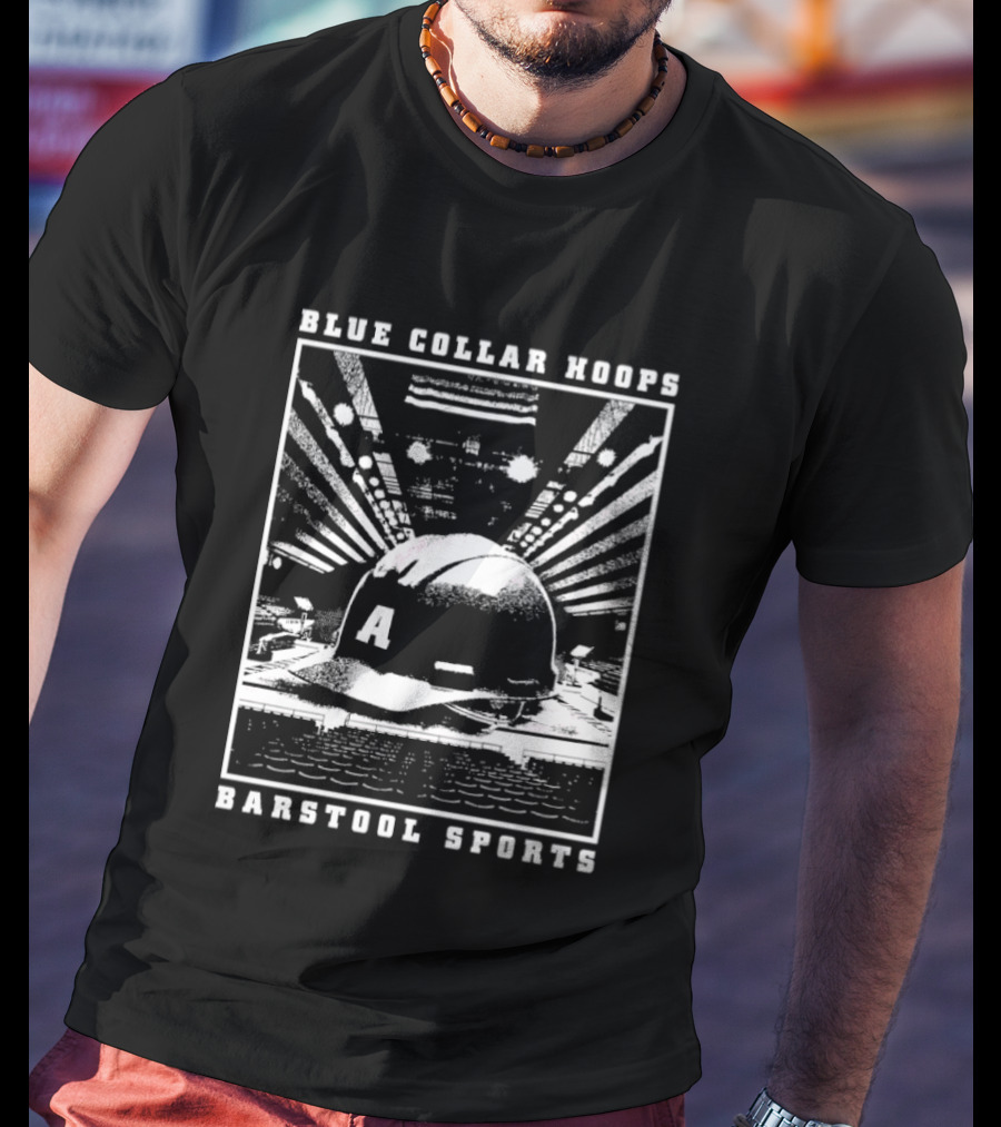 Blue Collar Hoops Barstool Sports American Flag Helmet T-Shirt
