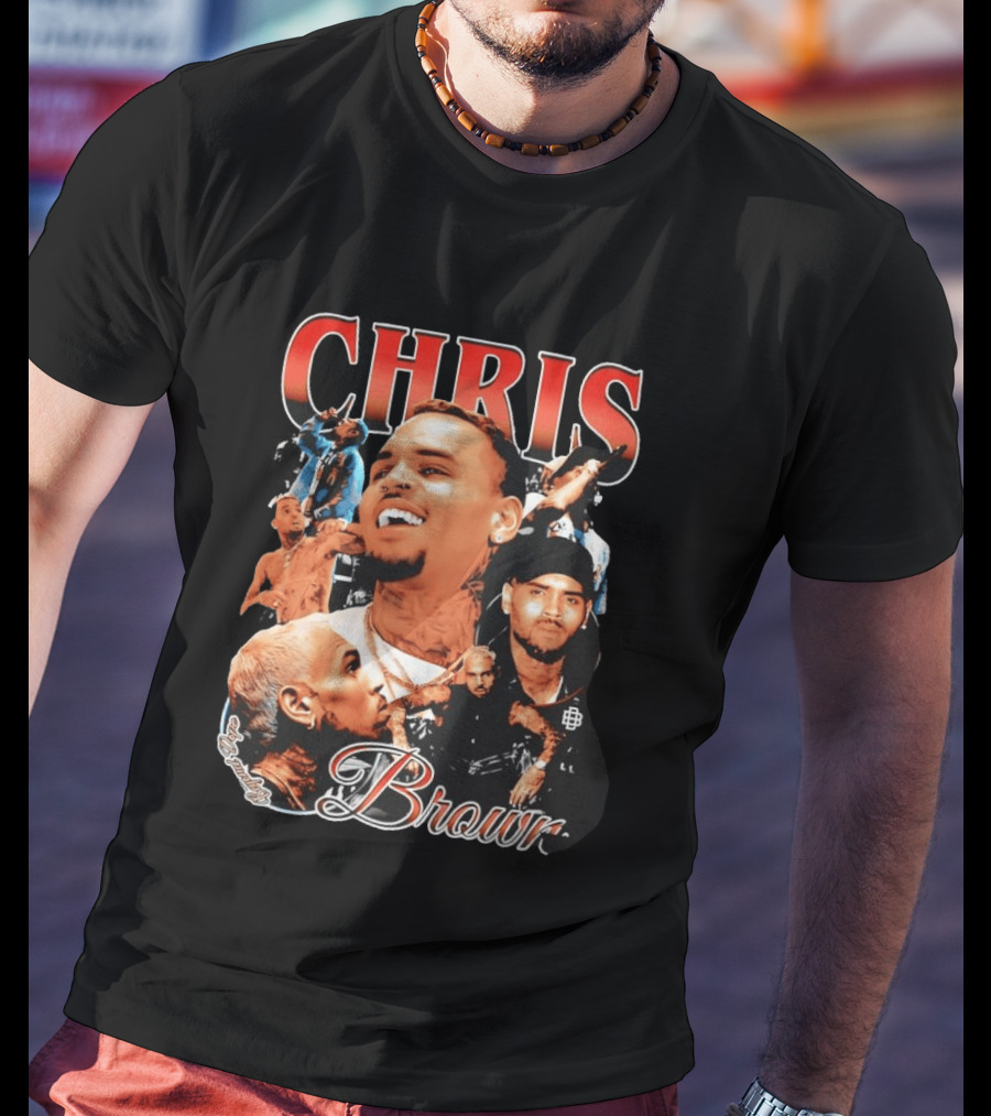 Chris Brown Iconic R&B Singer Collage T-Shirt