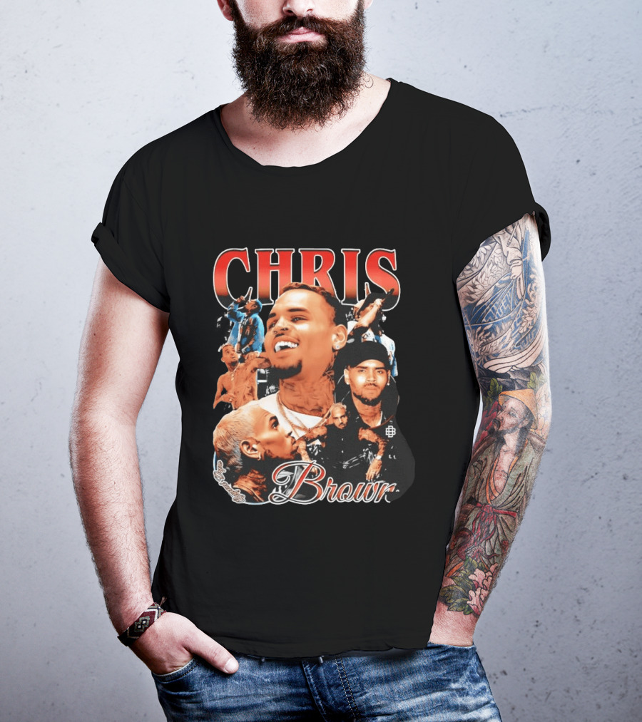 Chris Brown Iconic R&B Singer Collage T-Shirt