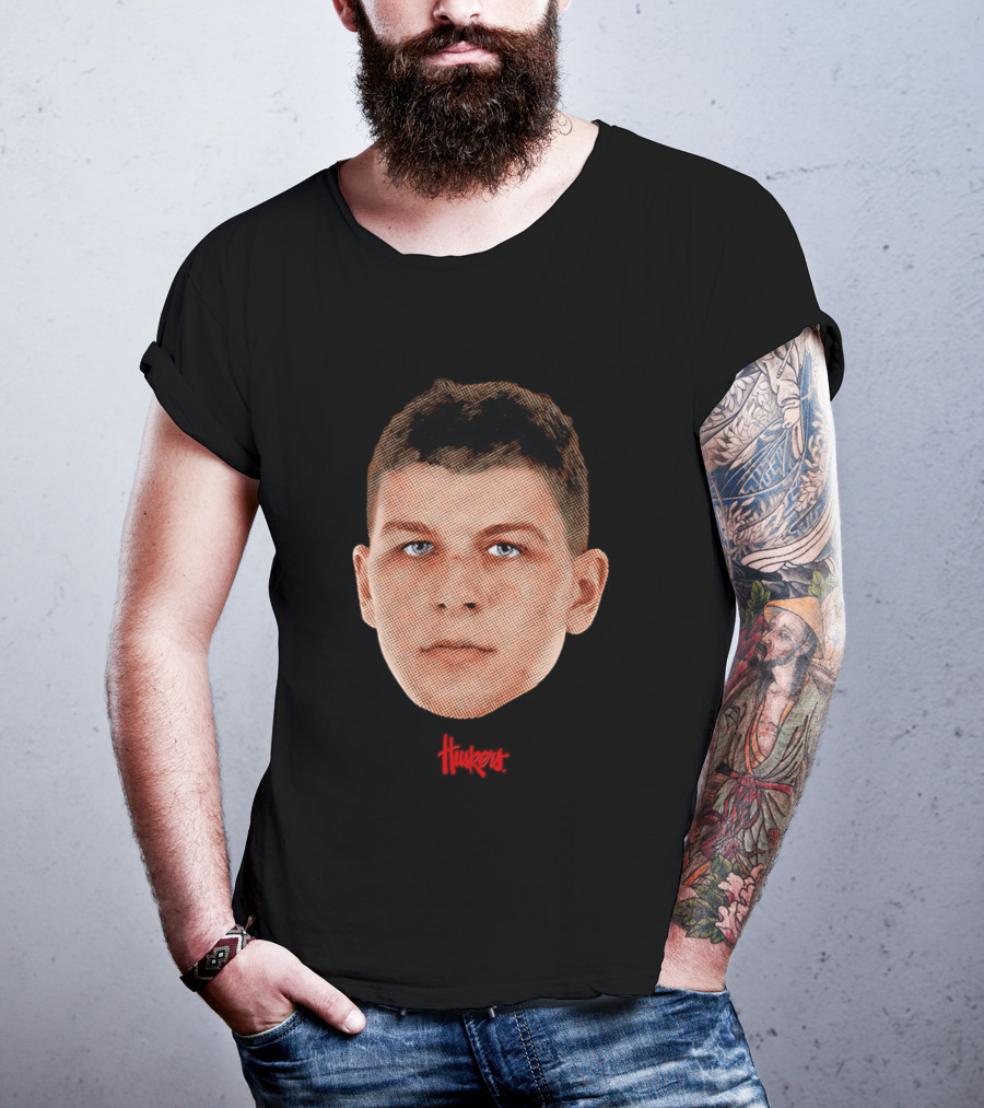 Cale Jacobsen Nebraska Cornhuskers Big Head Huskers Fan Gear T-Shirt