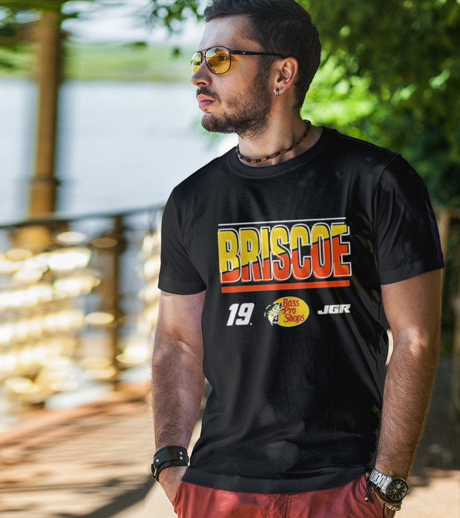 BRISCOE 19 Bass Pro Shops 2025 Cup Series Racing Fan Gear T-Shirt