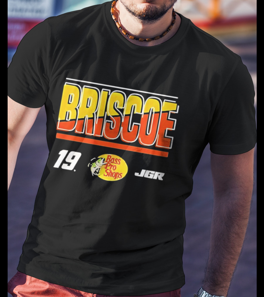 BRISCOE 19 Bass Pro Shops 2025 Cup Series Racing Fan Gear T-Shirt