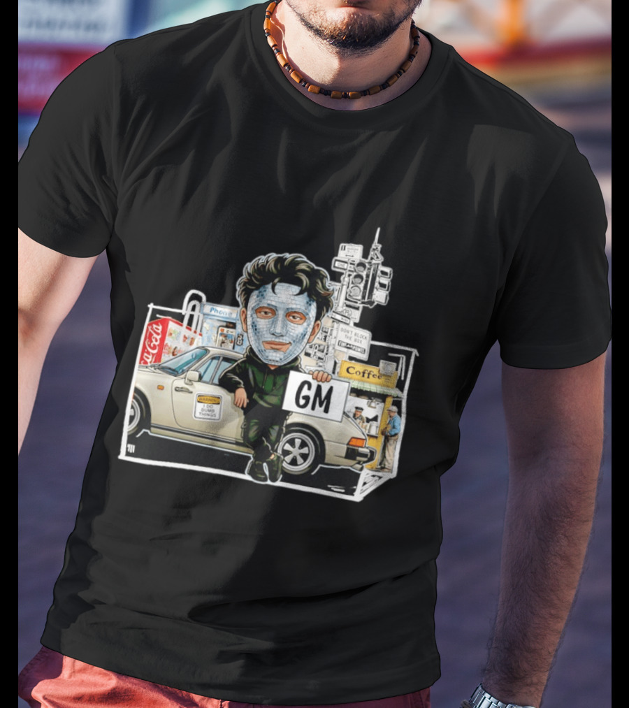 Don't Block The Box Warning I Do Dumb Things Traffic Signal Masked T-Shirt
